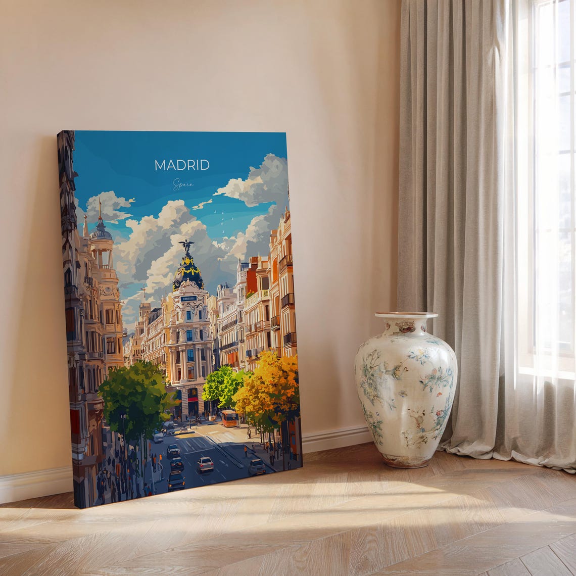 Madrid Spain Gran Via Metropolis Building City Street Poster - Image 2