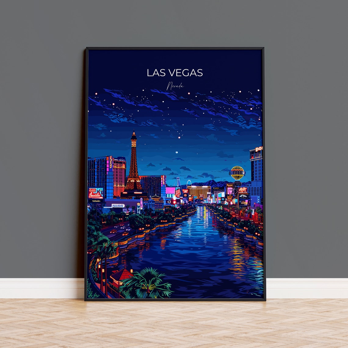Las Vegas Travel Poster Travel Print Of Las Vegas Nevada Las Vegas Art Lovers Gift Usa Gift Wall Art Print