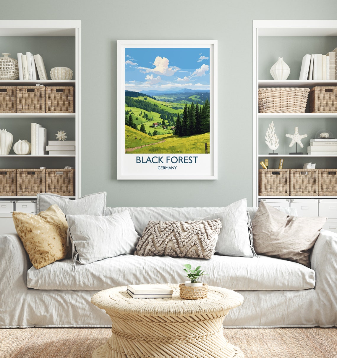 Black Forest Germany Rolling Hills Meadow Travel Poster Wall Decor - Image 4