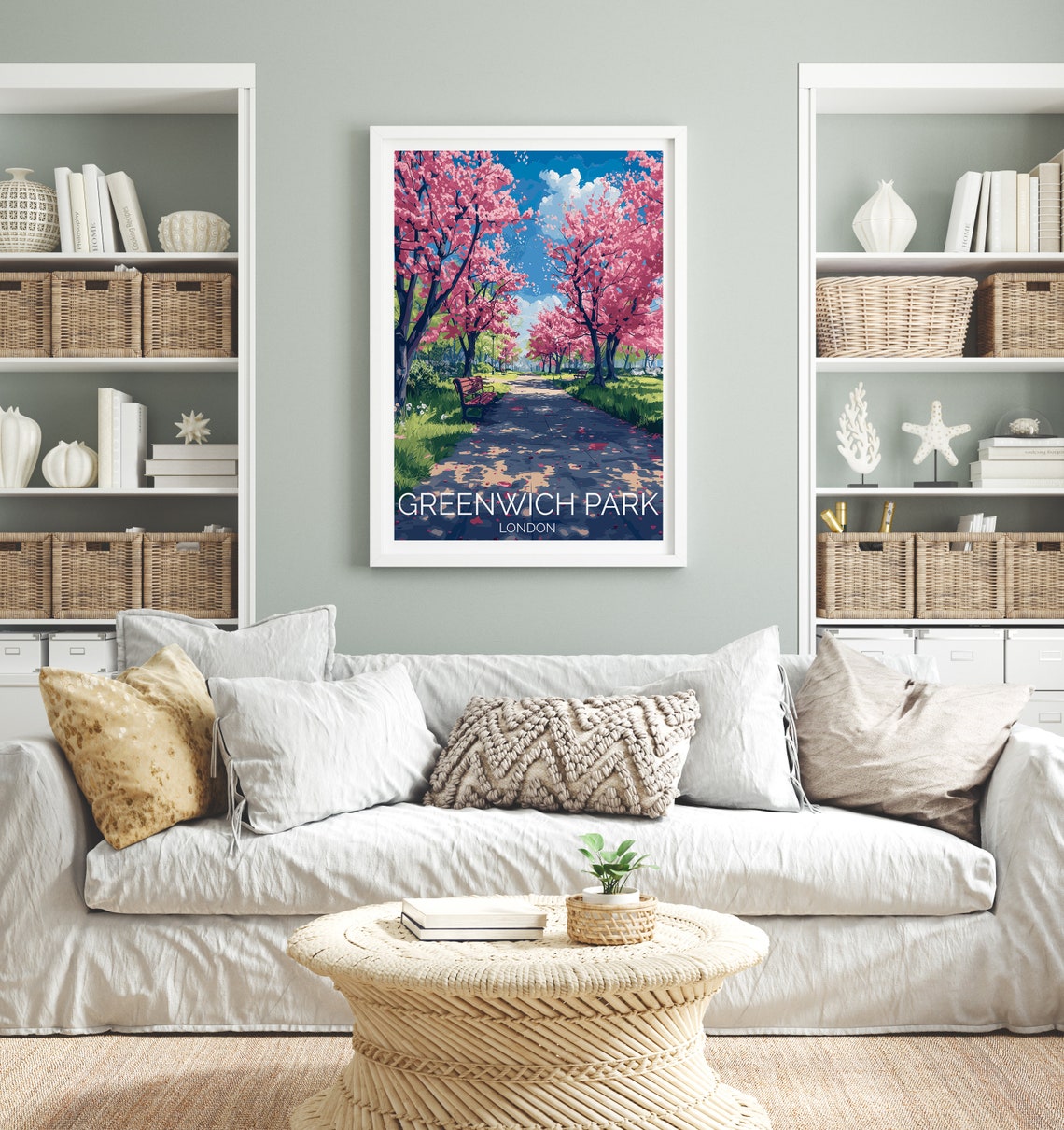 Greenwich Park Travel Poster Wall Art Travel Print Of Greenwich Park Spring Blossom Greenwich Park Art Gift London Art Lovers Gift - Image 4