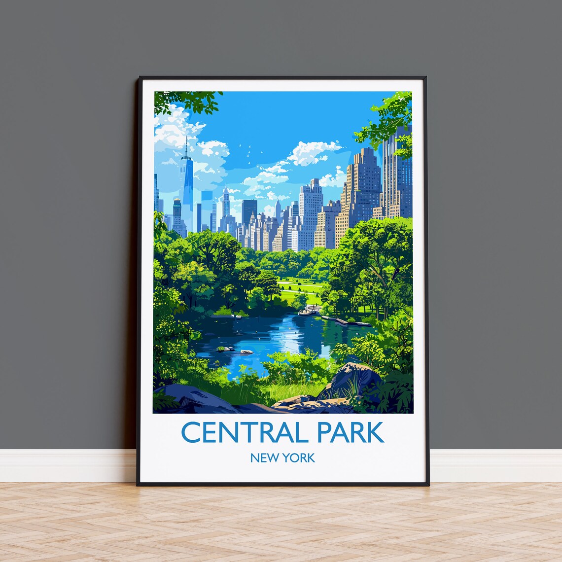 Central Park New York Travel Poster, Wall Art