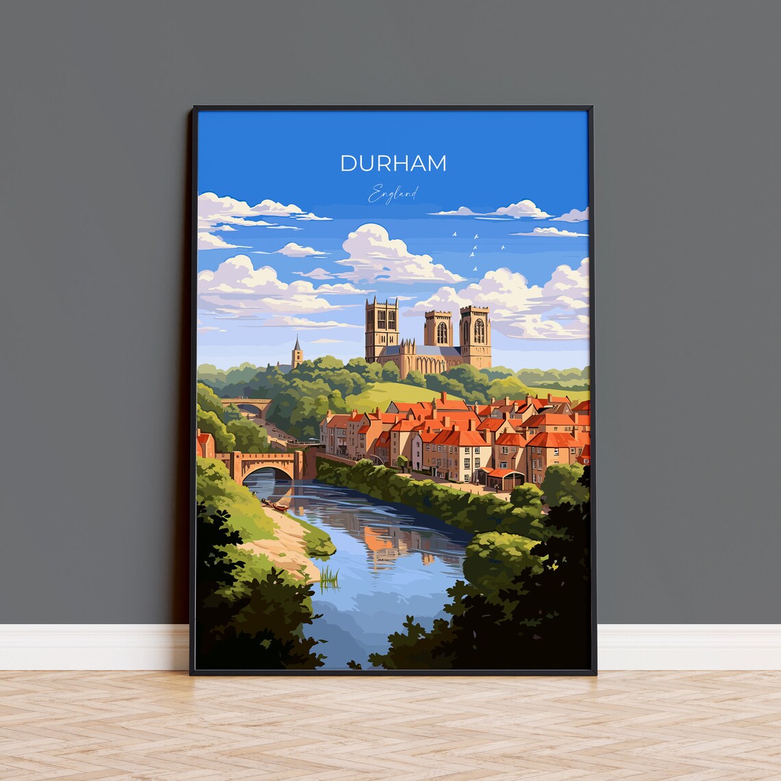 Durham Travel Poster, County Durham England