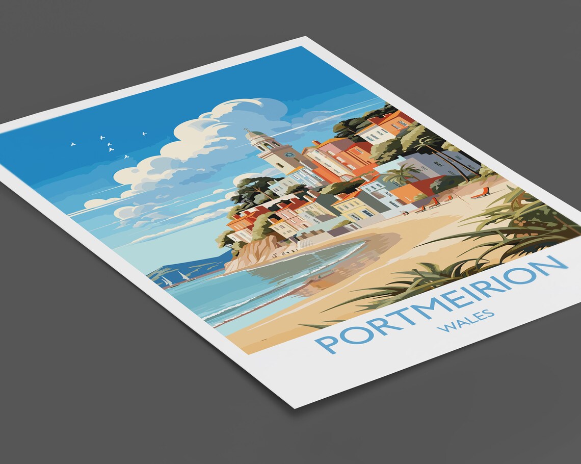 Portmeirion Travel Poster, Wales Art Print - Image 2