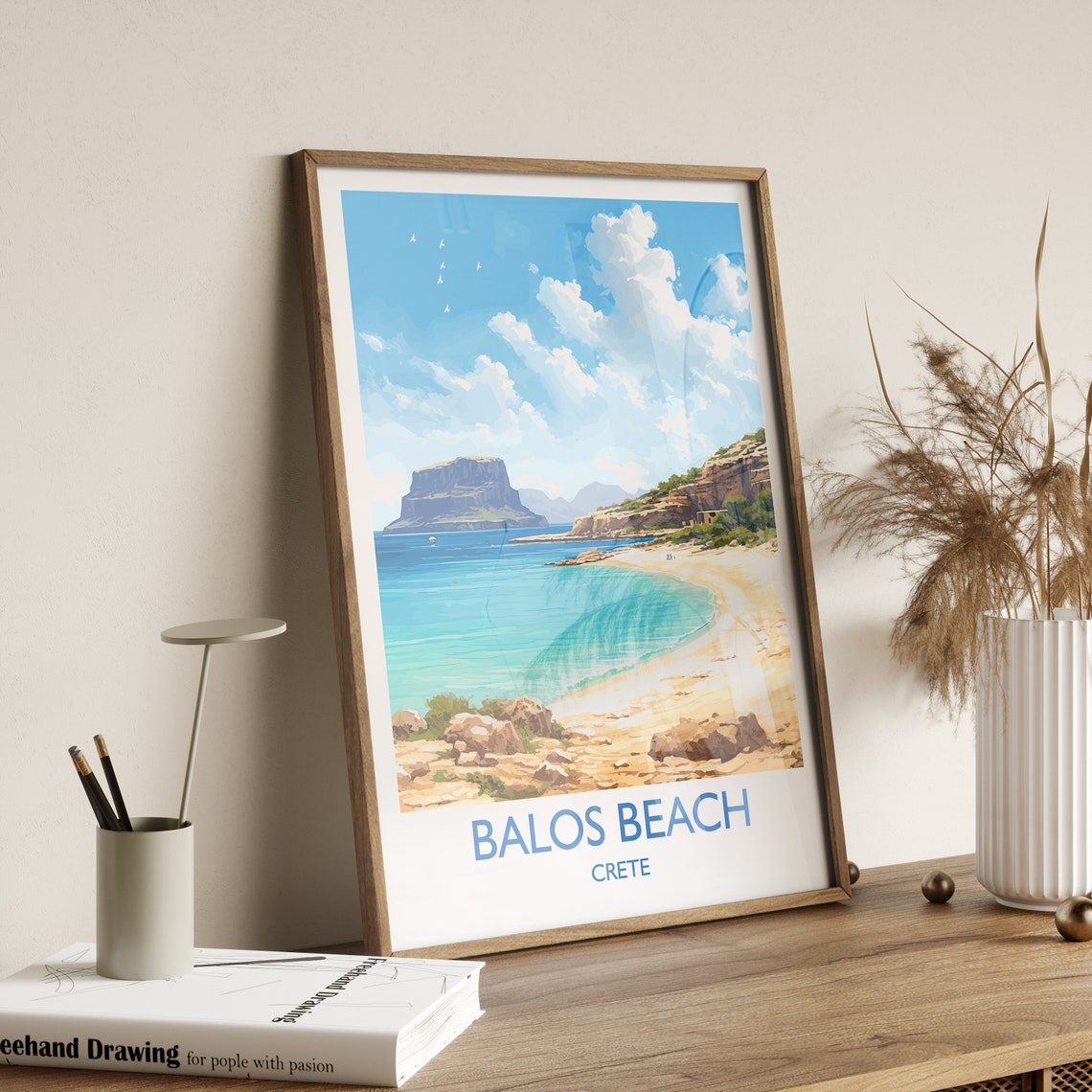 Balos Beach Crete Greece Turquoise Lagoon Sand Paradise Art Poster - Image 3