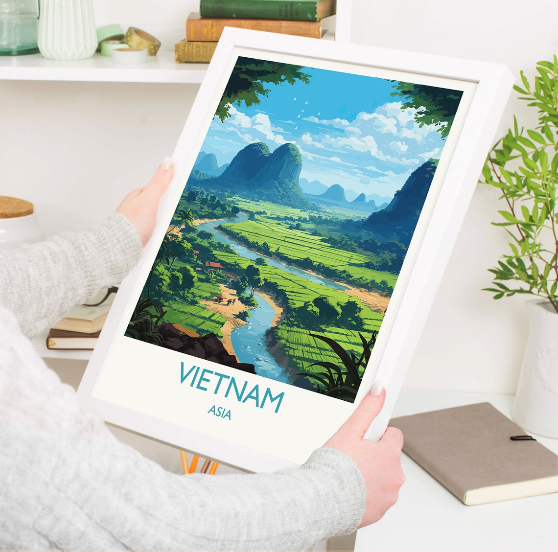 Vietnam Travel Print Travel Poster Of Vietnam Asia Vietnam Art Vietnam Gift Wall Art Print - Image 5