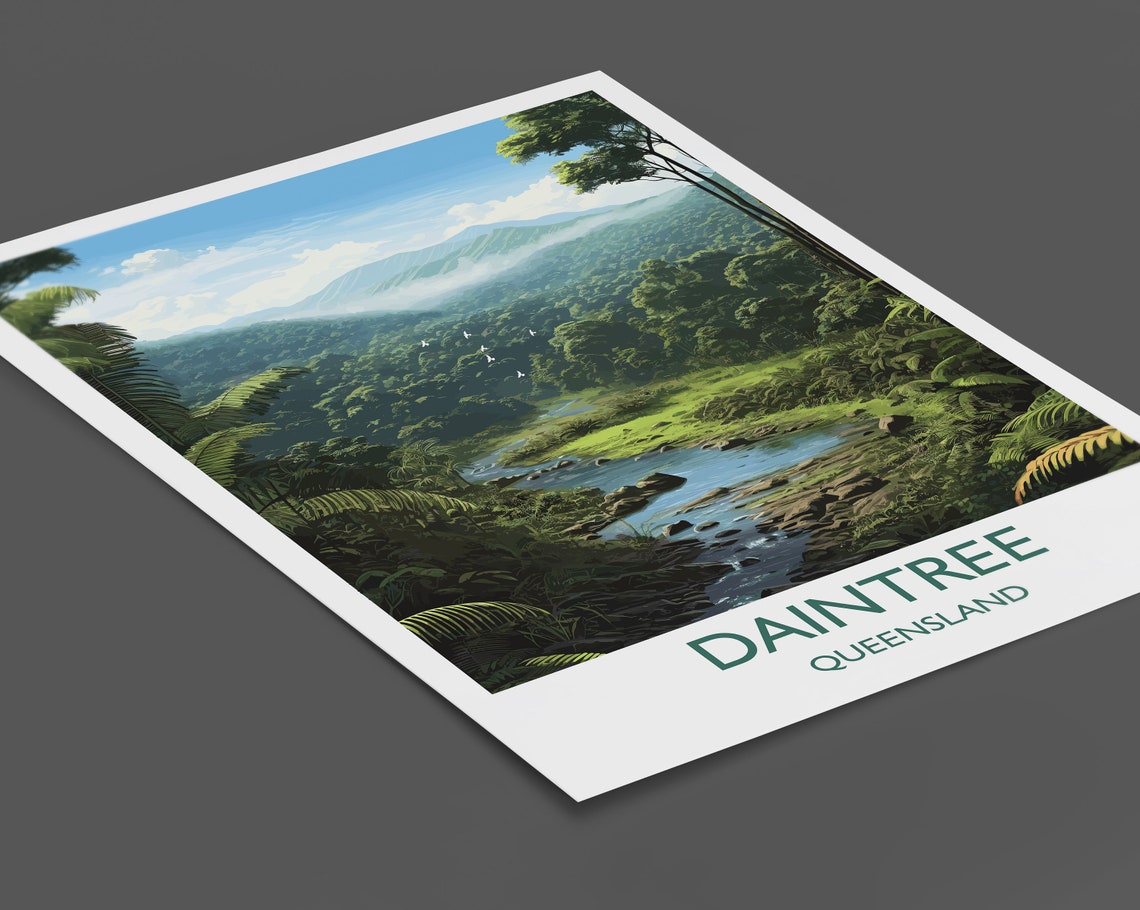 Daintree Queensland Rainforest Stream Lush Valley Nature Travel Poster - Image 2