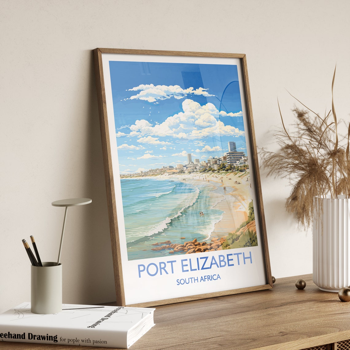Port Elizabeth South Africa Sunny Beach Promenade Travel Poster - Image 2