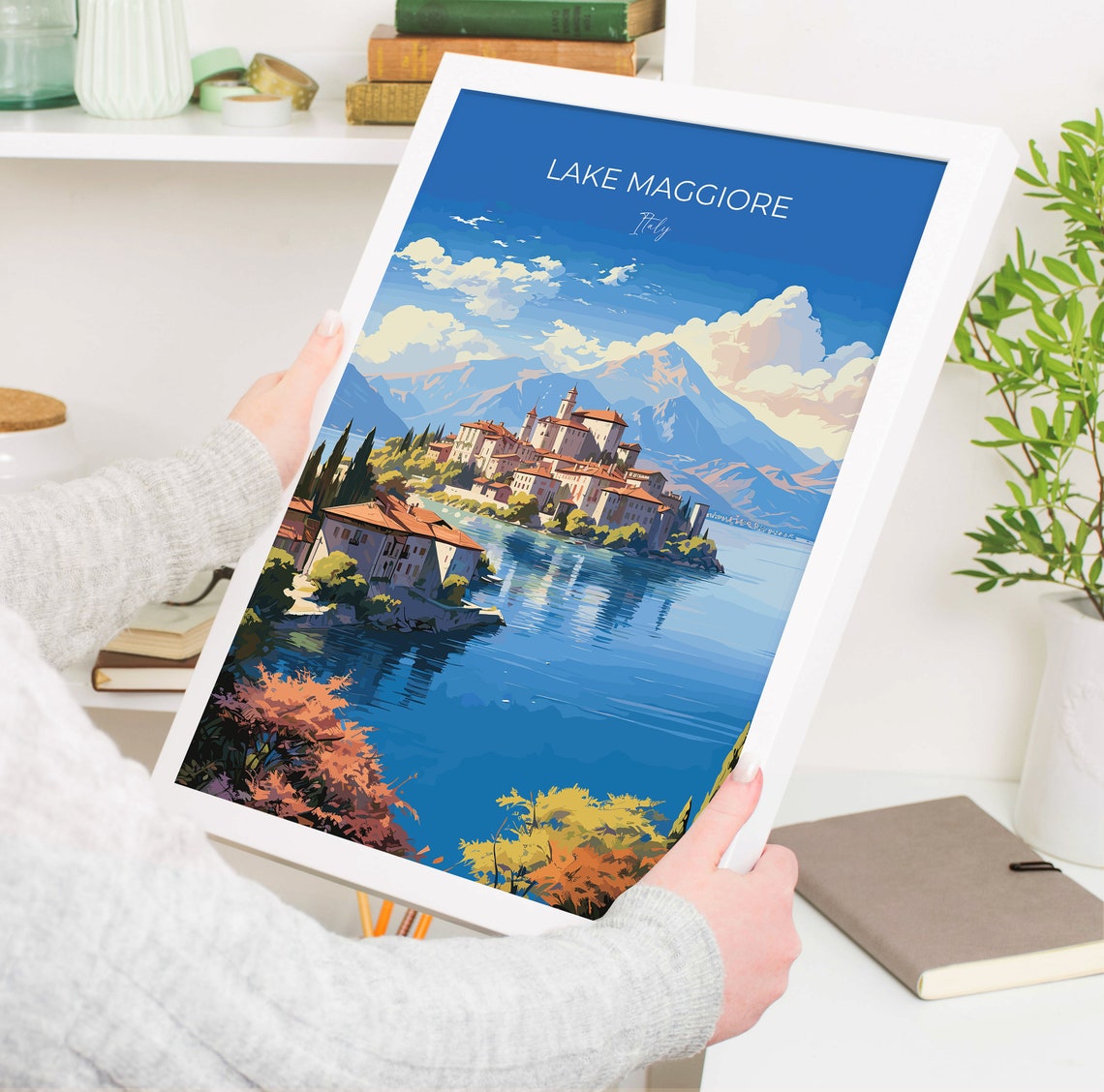 Lake Maggiore Travel Print Wall Art Travel Poster Of Lake Maggiore Lake Maggiore Art Lovers Gift Italy Italian Lakes Art Gift - Image 5