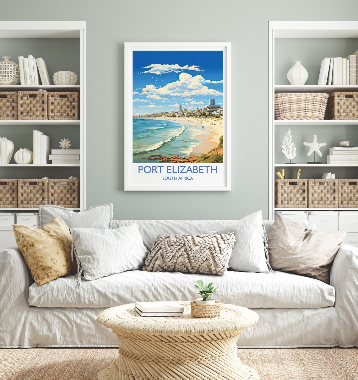 Port Elizabeth South Africa Sunny Beach Promenade Travel Poster - Image 4