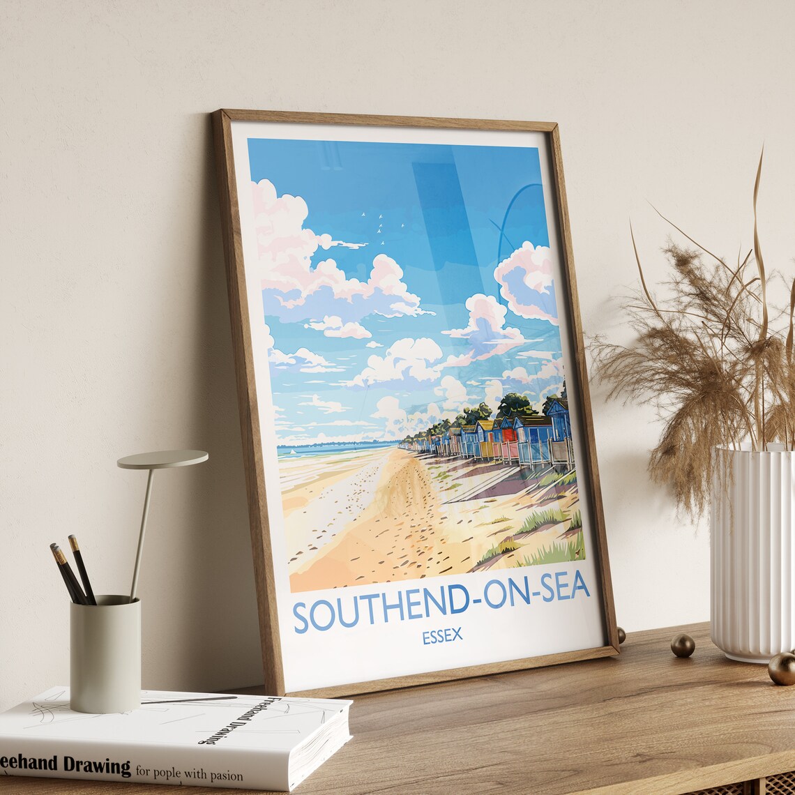 Southend On Sea Travel Poster, Essex Coastal Art - Image 3