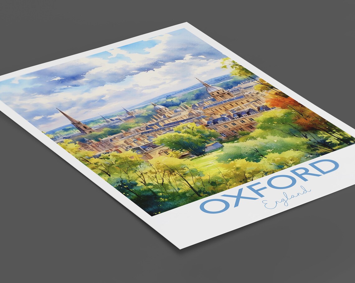 Oxford Travel Poster, Watercolour Art Print - Image 2
