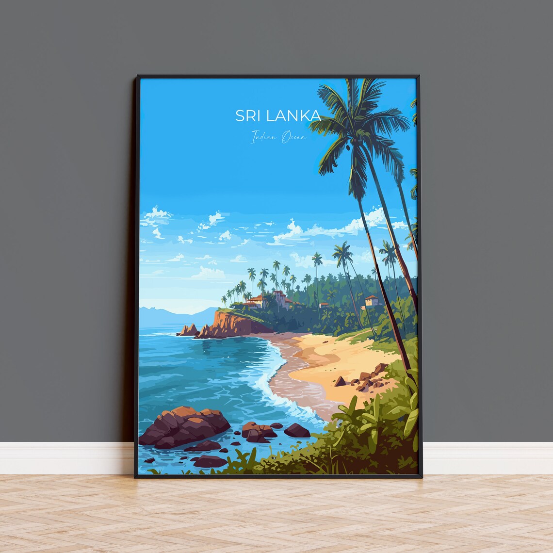Sri Lanka Travel Poster, Asia Destination Art Print