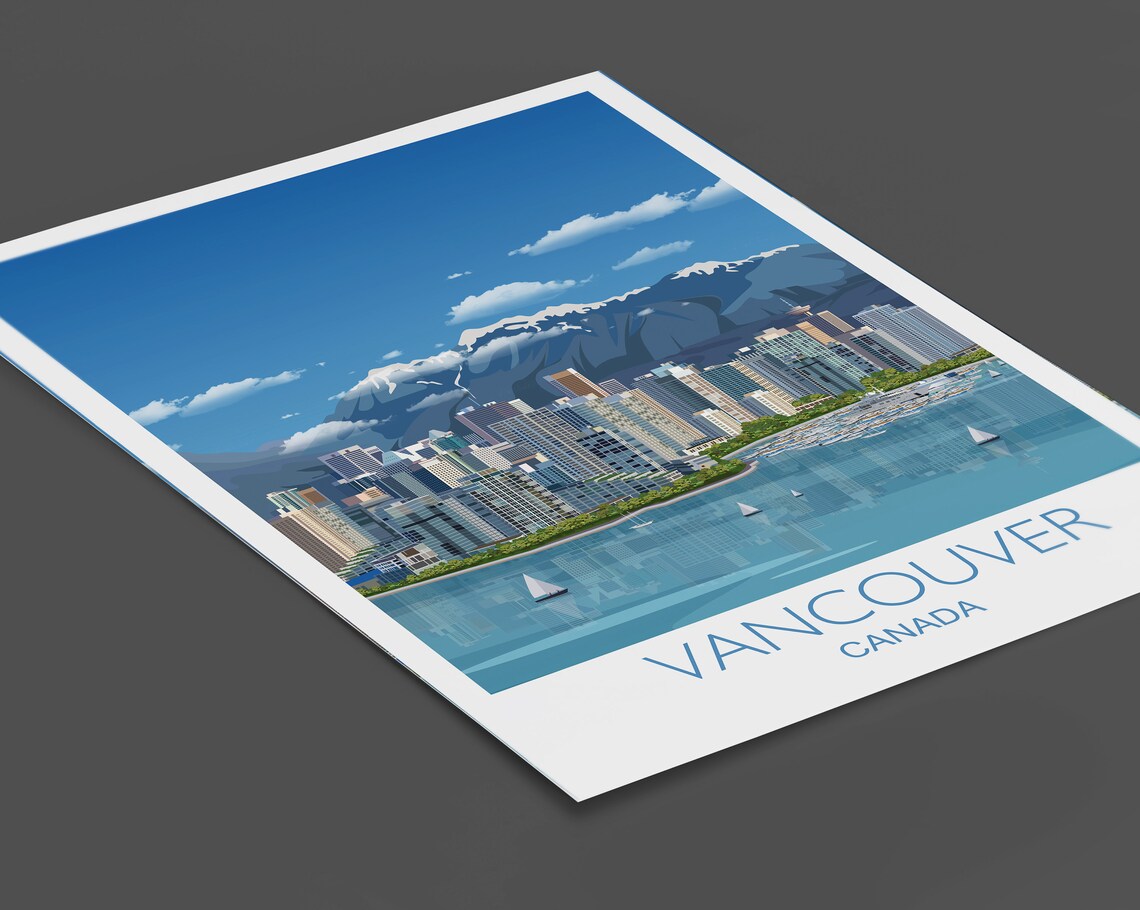 Vancouver Travel Poster, Canada Cityscape Art Print - Image 2