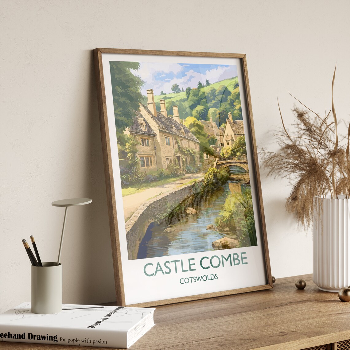 Castle Combe Travel Poster, Cotswolds England - Image 2