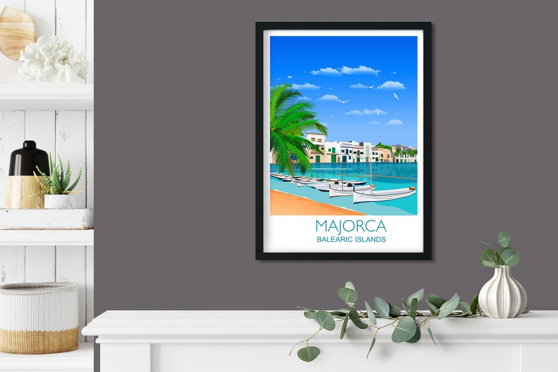 Majorca Travel Poster, Balearic Islands Trip - Image 3