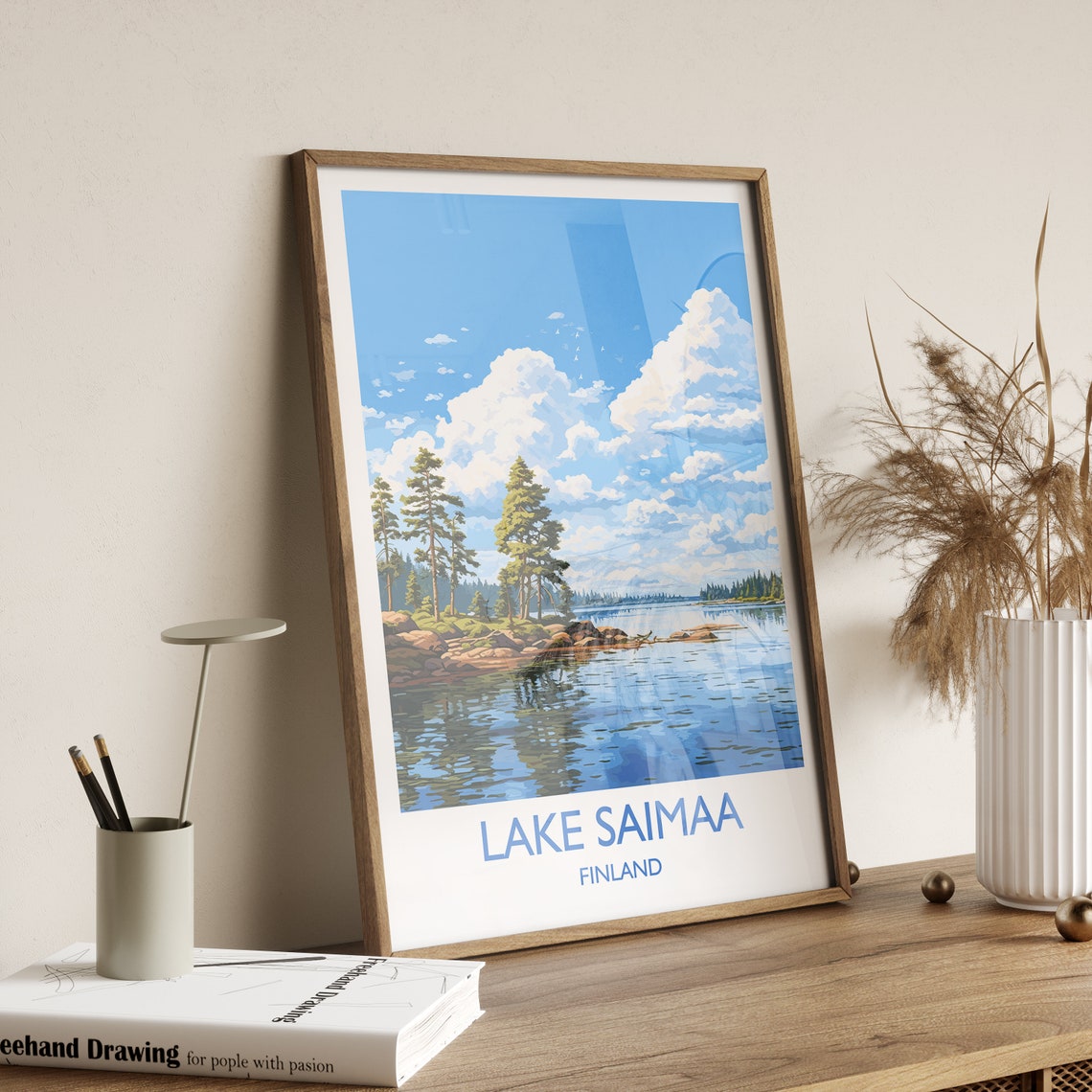 Lake Saimaa Finland Rocky Pine Shore Lake View Travel Poster - Image 3