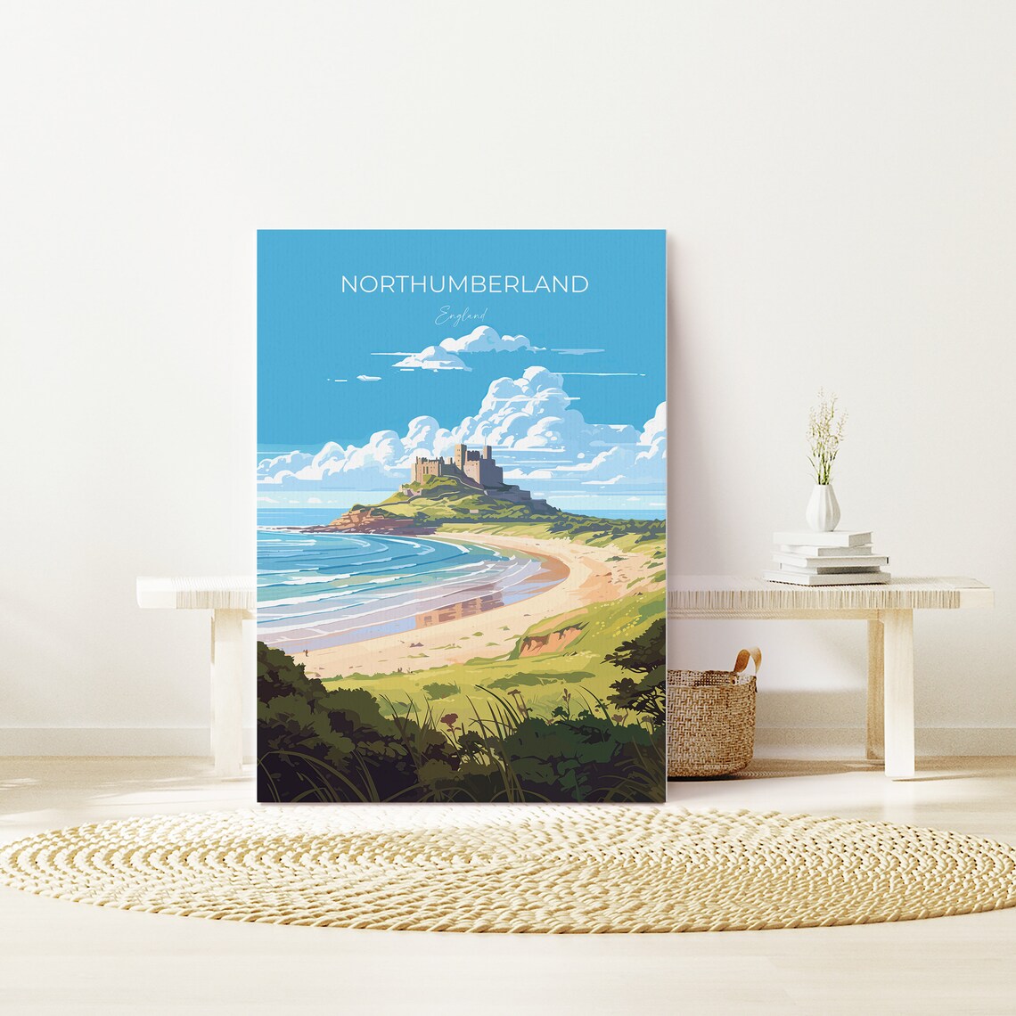 Northumberland Travel Poster, Northumberland Coast England - Image 3