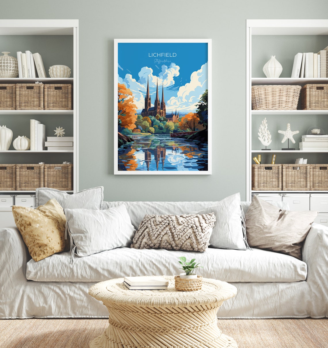 Lichfield Travel Poster Travel Print Of Lichfield England Staffordshire Art Lichfield Art Lovers Gift Wall Art Print - Image 2
