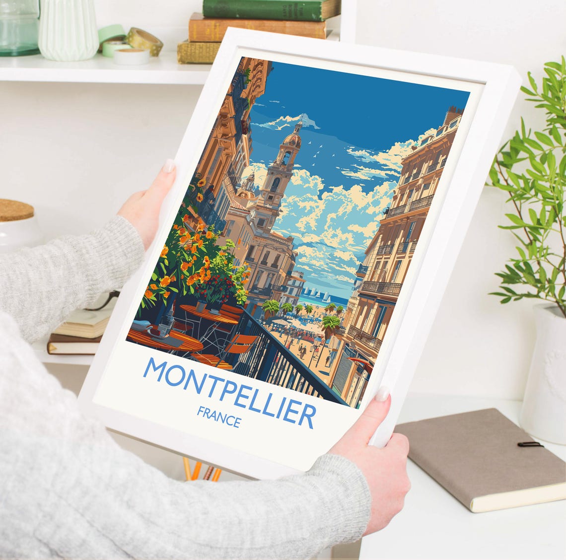 Montpellier Travel Poster Wall Art Travel Print Of Montpellier Montpellier Art Lovers Gift South Of France French Coast Art Gift - Image 3