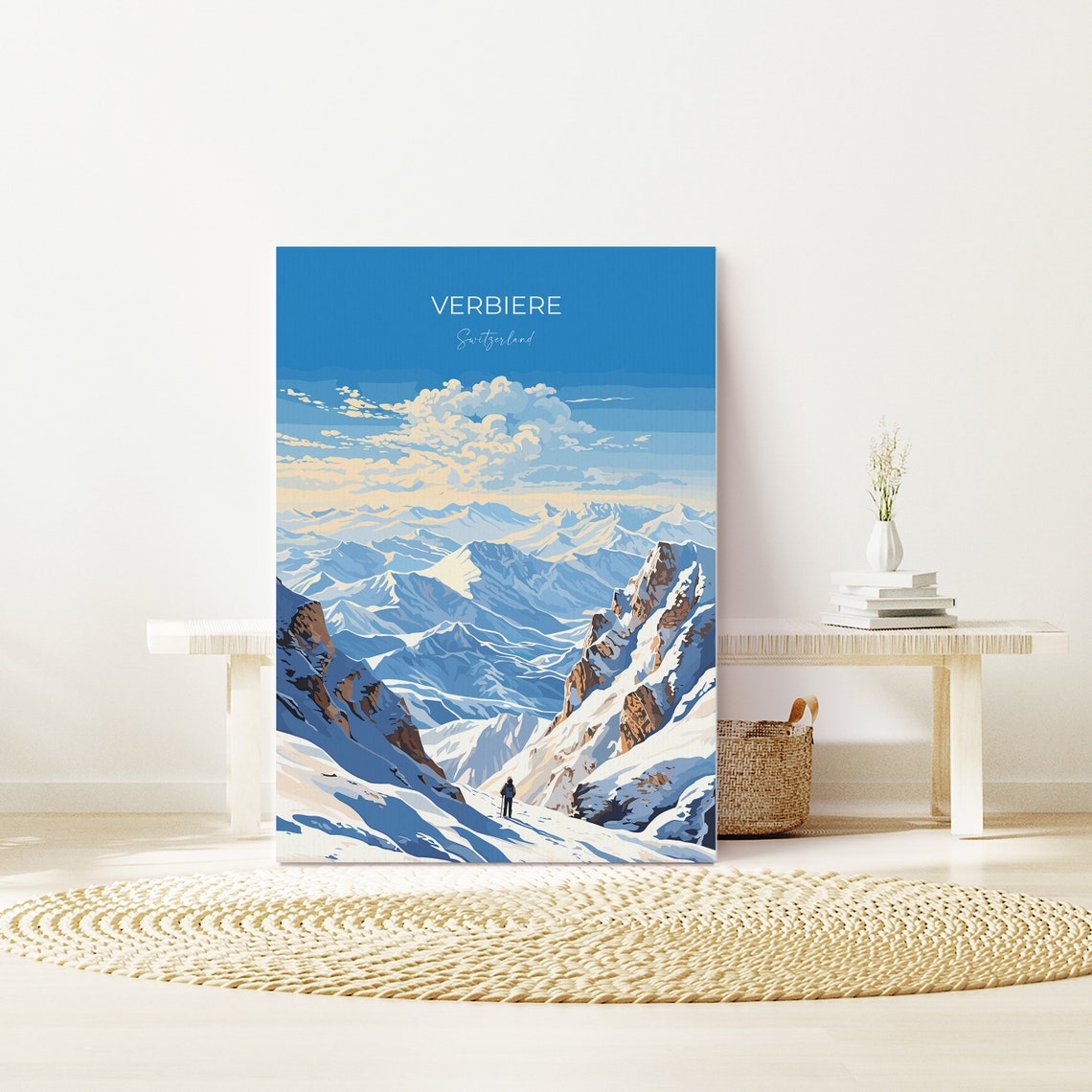 Verbiere Travel Poster Wall Art Travel Print Of Verbiere Ski Poster Verbiere Art Gift Switzerland Ski Art Travel Lovers Gift - Image 3