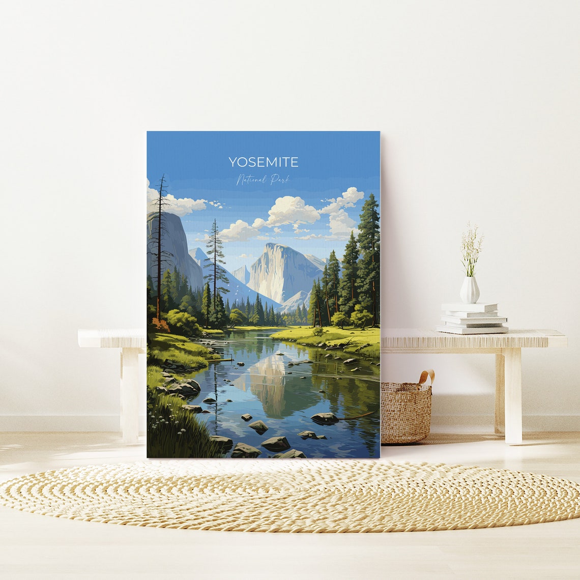 Yosemite National Park El Capitan Valley River Reflection Poster - Image 3