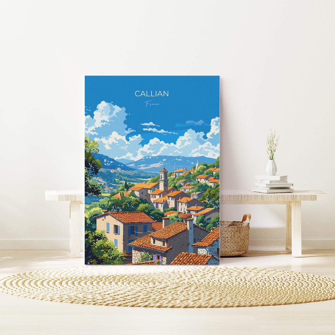 Callian Travel Print Wall Art Travel Poster Of Callian Cote Dazur Art Lovers Gift South Of France French Coast Art Gift - Image 2