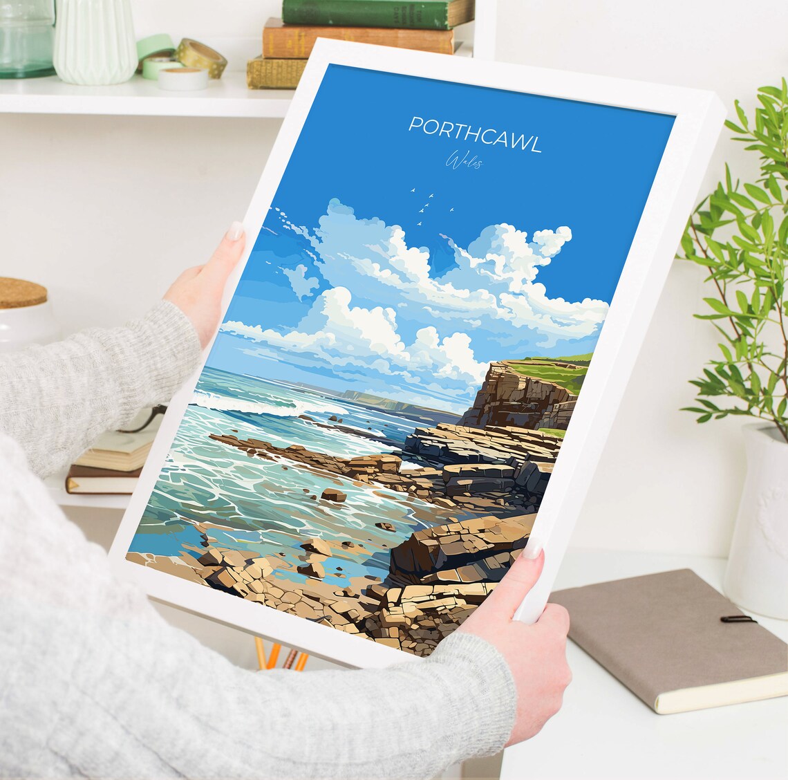 Porthcawl Travel Poster Wall Art Porthcawl Travel Print Wales Welsh Art Porthcawl Art Lovers Gift Wall Art Print - Image 5