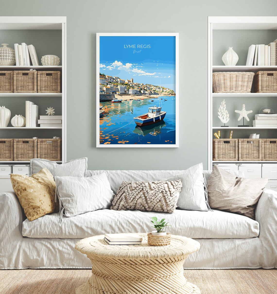 Lyme Regis Dorset Fishing Harbor Boats Seaside Vintage Poster - Image 4