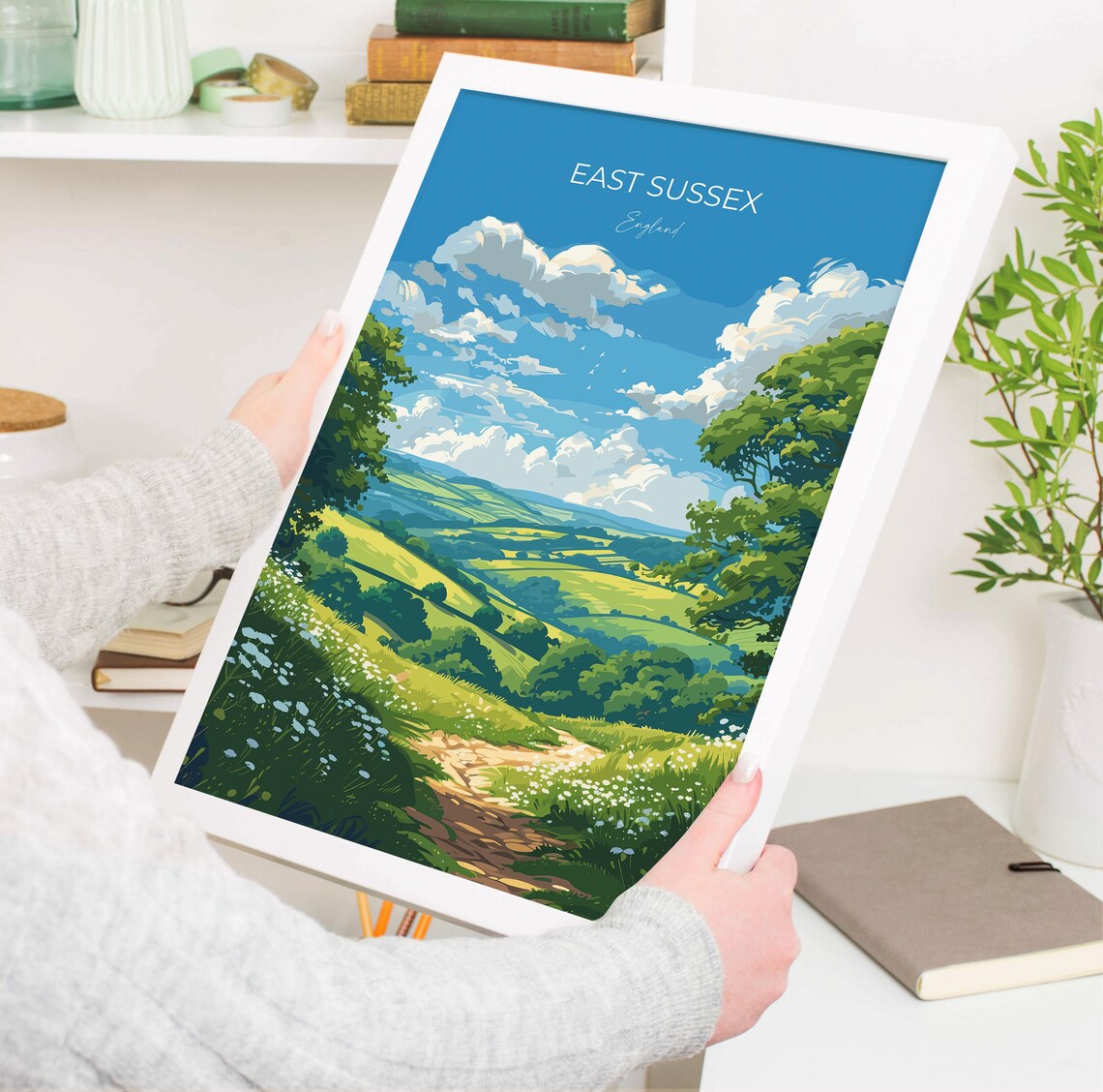 East Sussex Travel Poster, English Countryside - Image 3