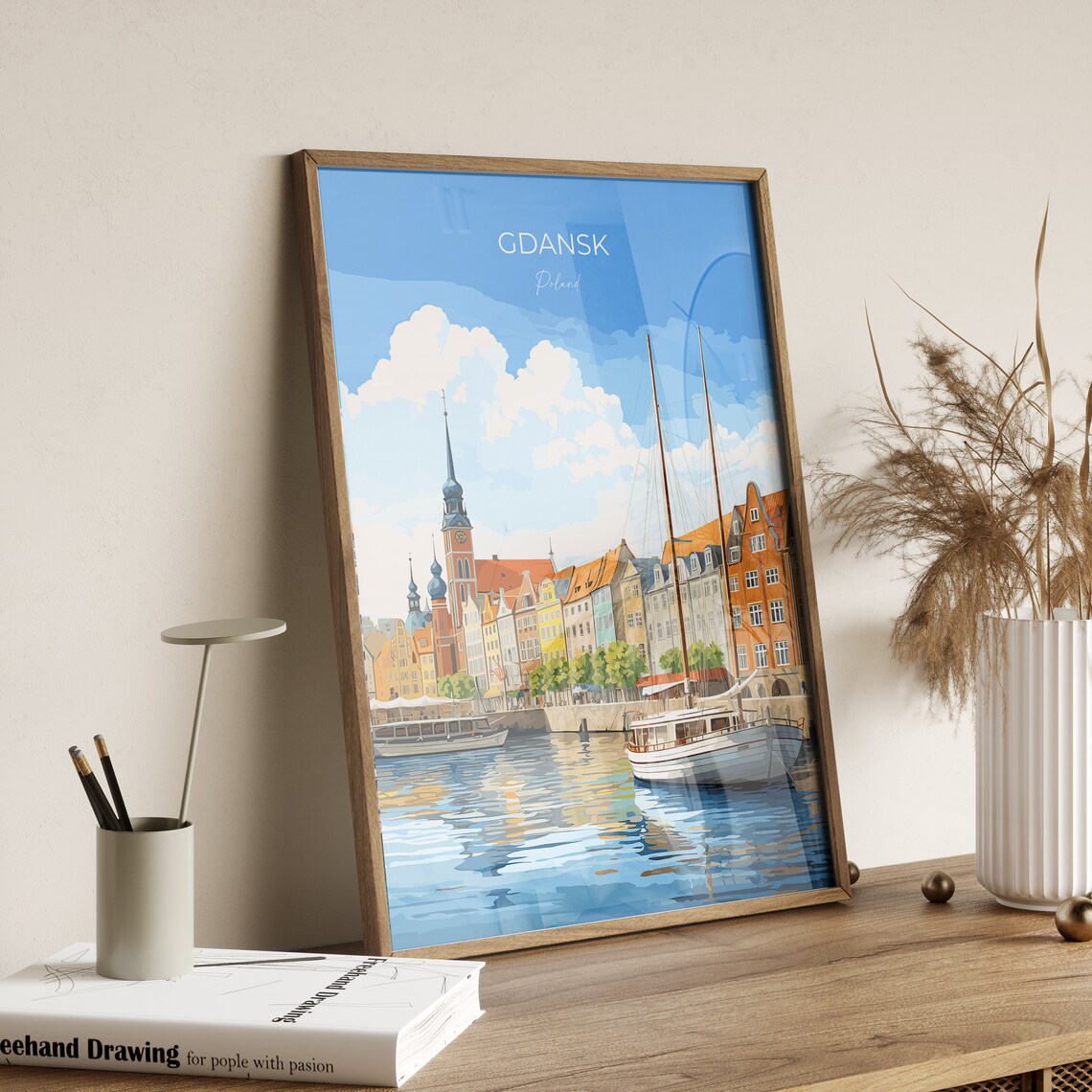 Gdansk Print Wall Art Travel Poster Of Gdansk Gdansk Gift Art Poland Wall Art Travel Lovers Gift - Image 3