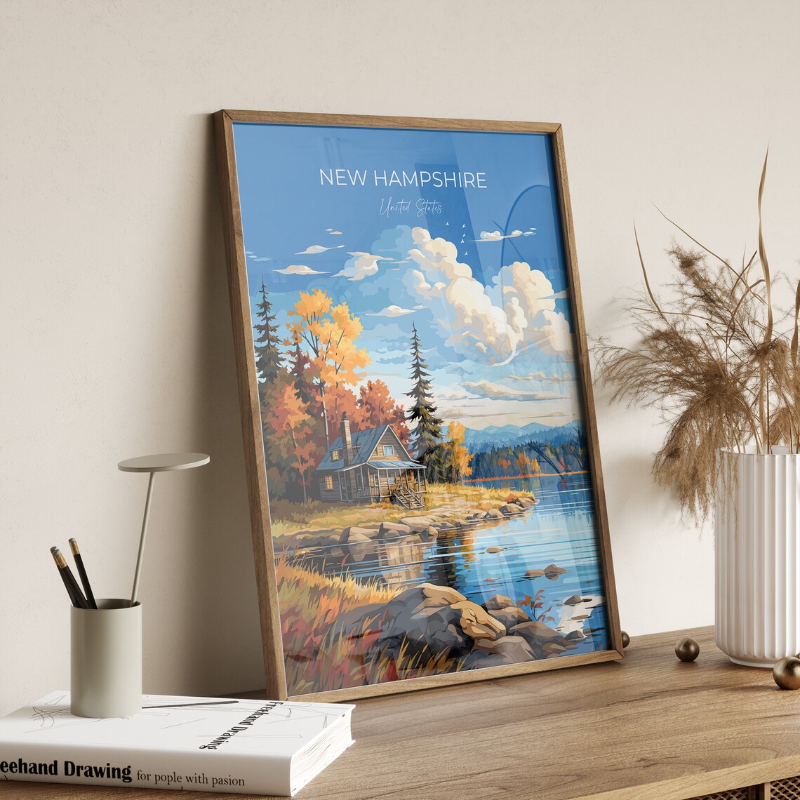 New Hampshire Autumn Travel Poster, Travel Poster - Image 2