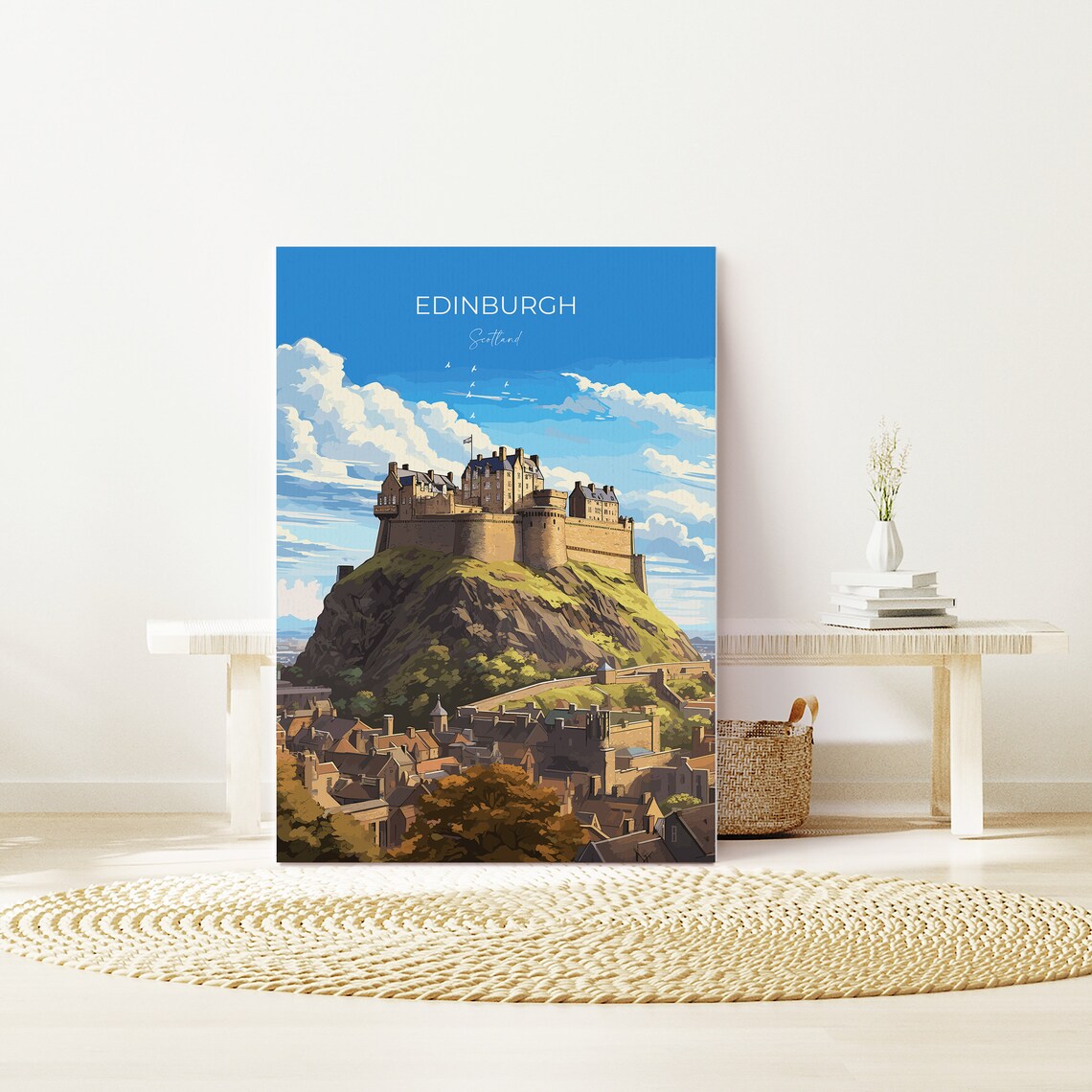 Edinburgh Scotland Castle On The Rock City View Travel Poster - Image 3