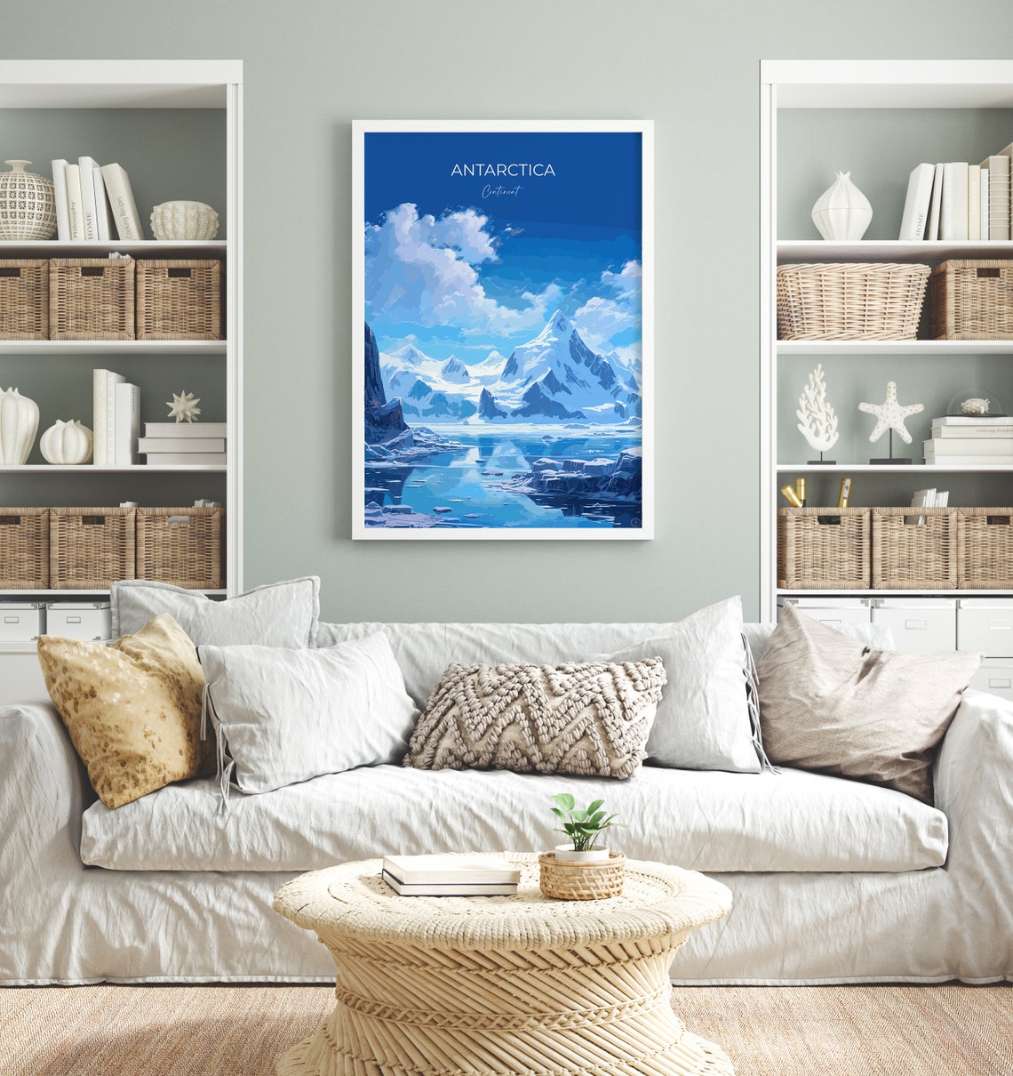 Antarctica Polar Peaks Frozen Bay Icebergs Travel Poster Wall Decor - Image 4