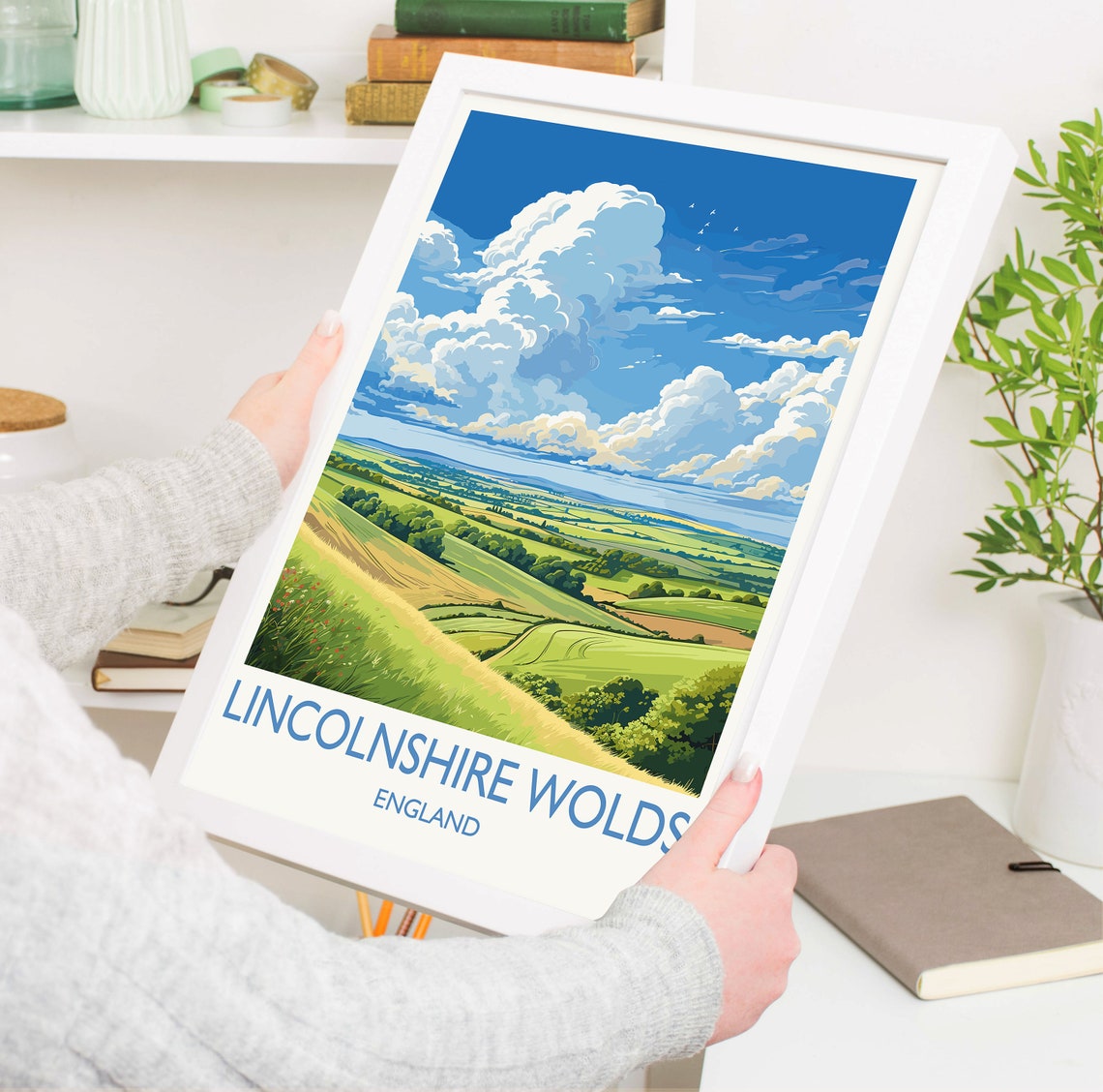 Lincolnshire Wolds Travel Poster Wall Art Travel Print Of Lincolnshire Wolds England Lincolnshire Art Lovers Gift Travel Art Gift - Image 5