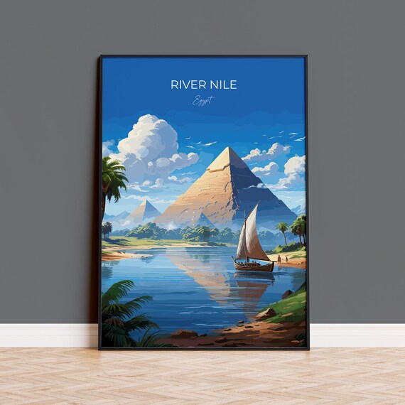 River Nile Travel Poster Travel Print Of River Nile Egypt Art Lovers Gift River Nile Wall Art