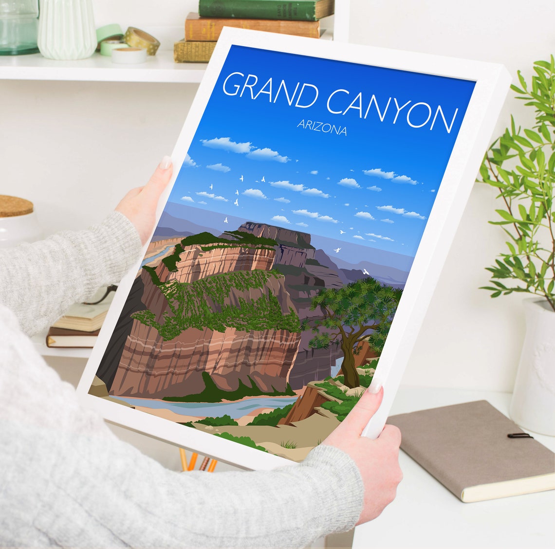 Grand Canyon Travel Poster Wall Art Travel Print Of Grand Canyon Grand Canyon Art Lovers Gift Arizona Usa Travel Art - Image 5