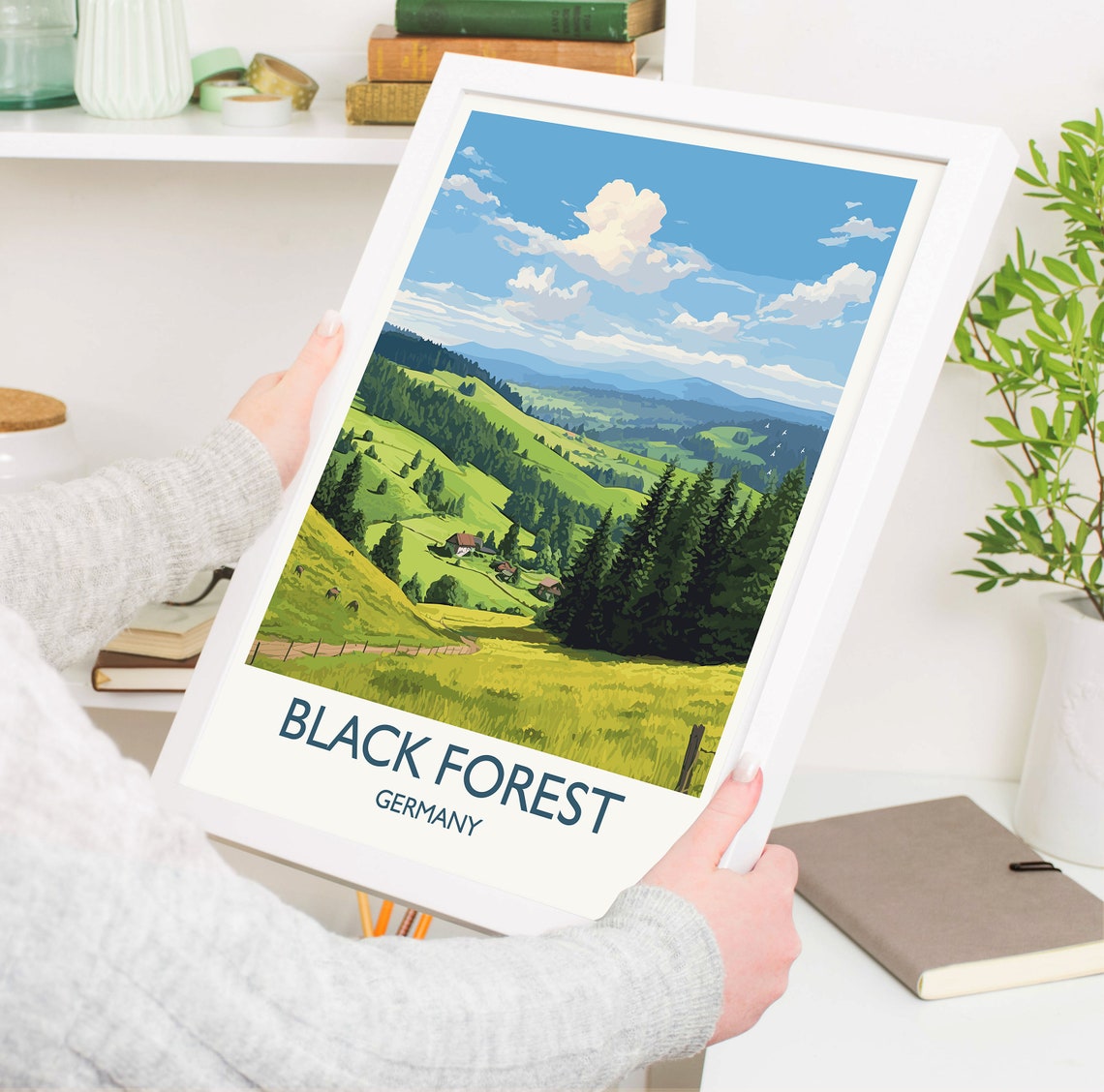 Black Forest Germany Rolling Hills Meadow Travel Poster Wall Decor - Image 5