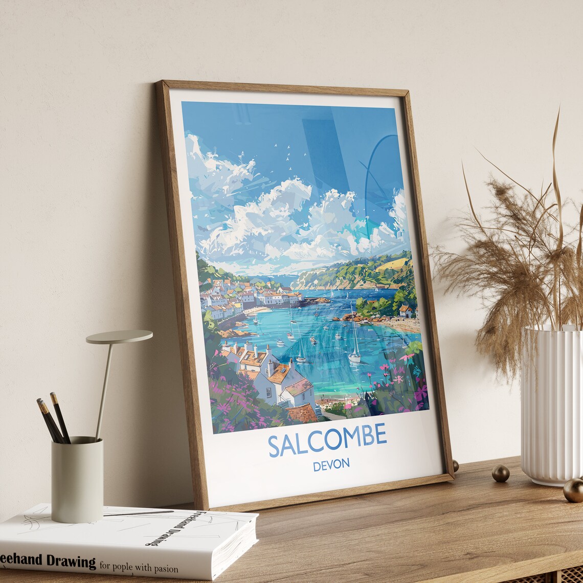 Salcombe Travel Poster, Devon England Art Print - Image 2