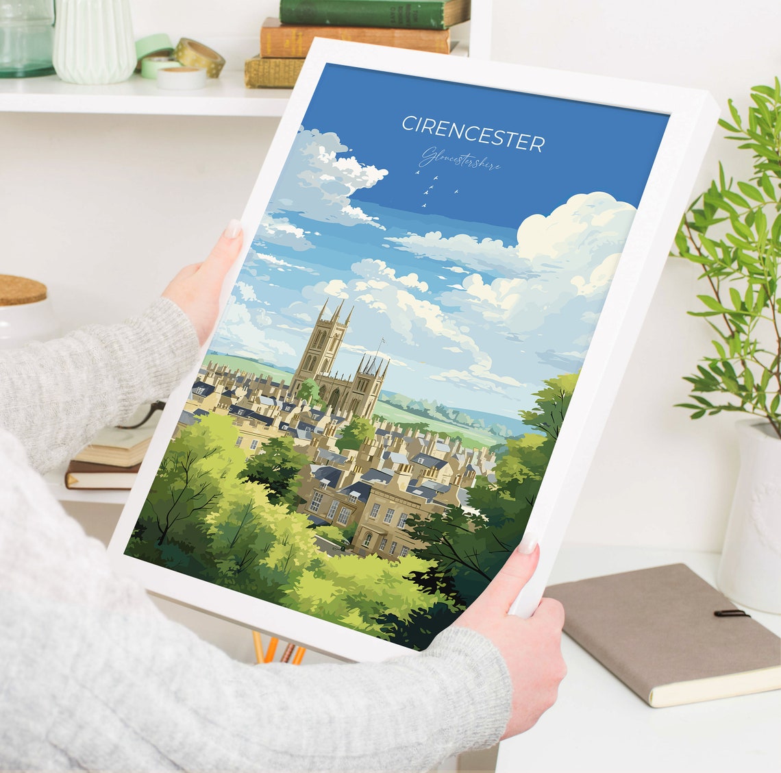 Cirencester Gloucestershire Abbey Church Cotswold Town Travel Poster - Image 5