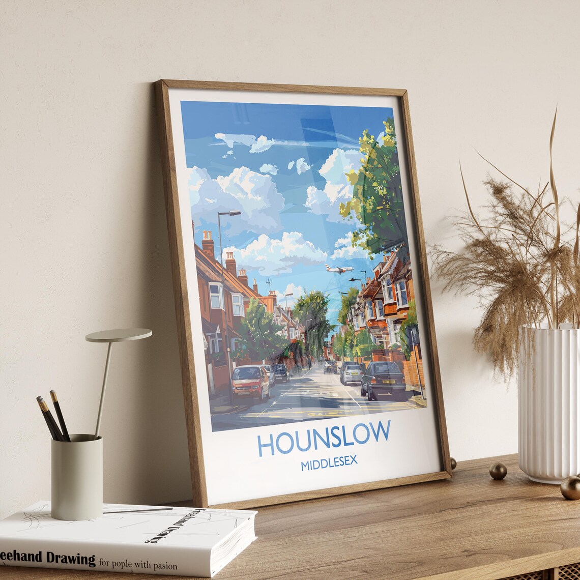 Hounslow Middlesex London Victorian Street Travel Poster England Art - Image 2