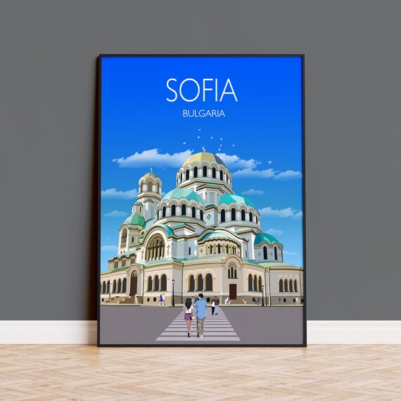 Sofia Bulgaria Alexander Nevsky Cathedral Golden Dome Art Poster