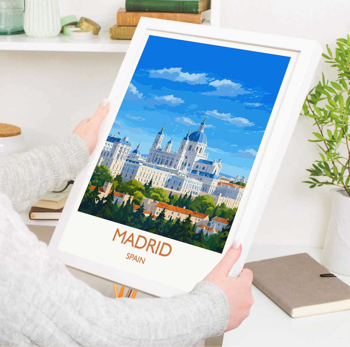 Madrid Spain Royal Palace Almudena Cathedral Grand Skyline Poster - Image 3