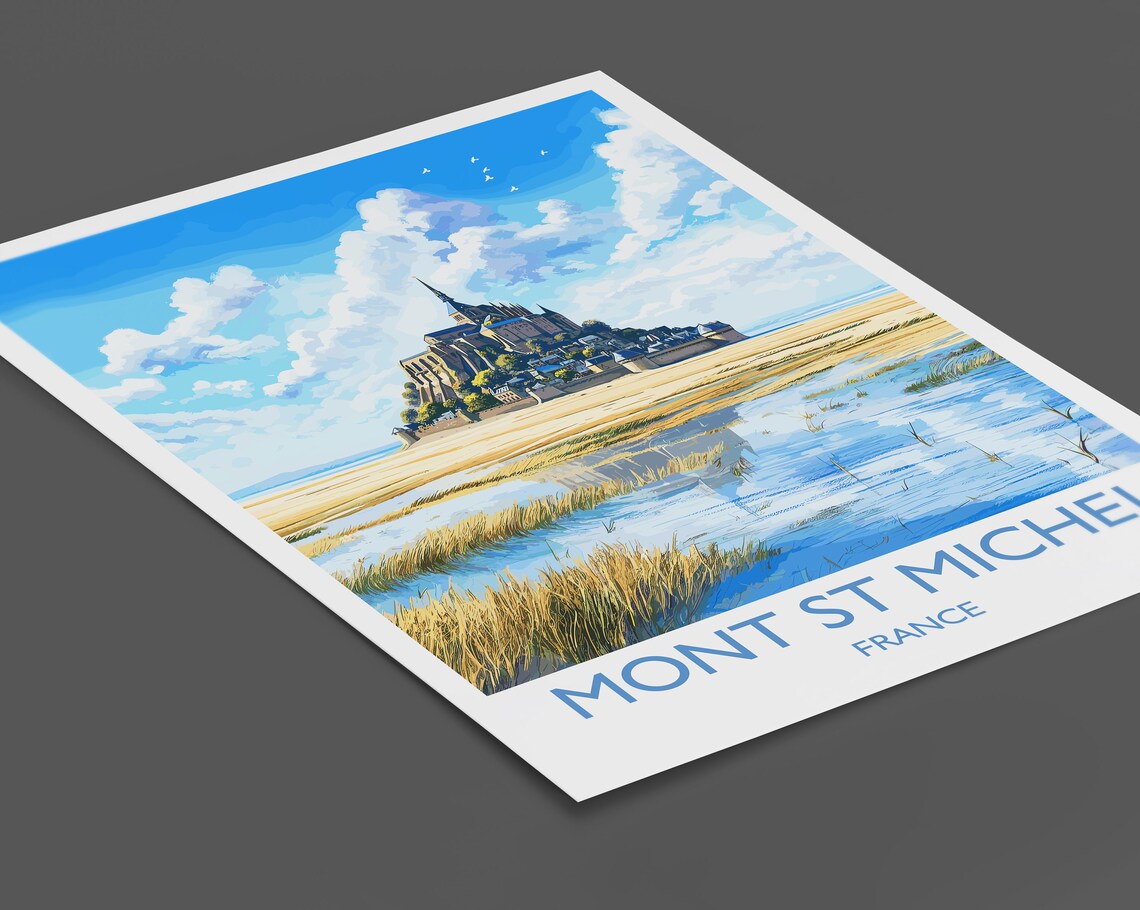 Mont St Michel France Abbey Tidal Island Landmark Art Poster - Image 2