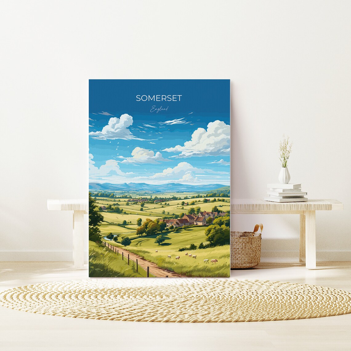 Somerset Travel Poster, England Landscape Art Print - Image 2