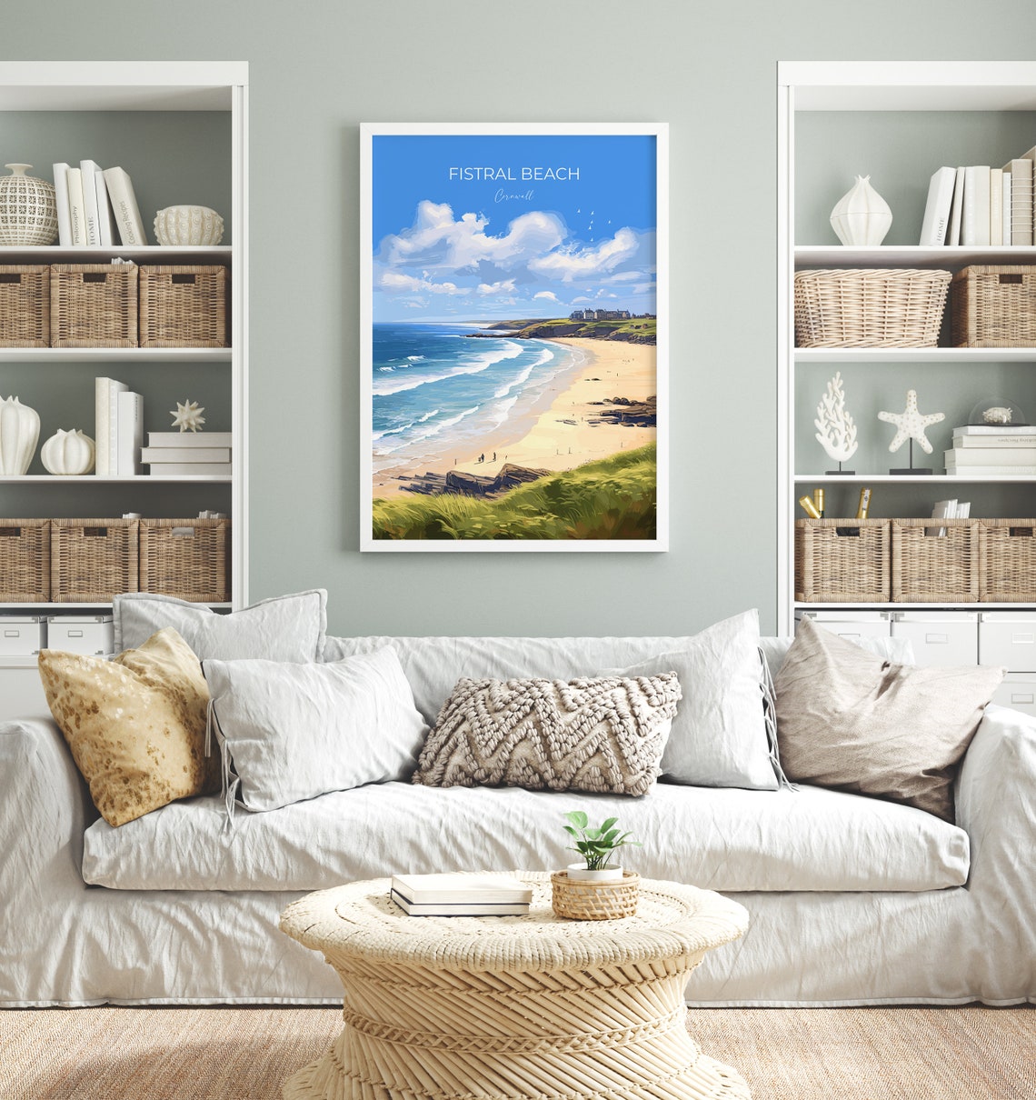 Fistral Beach Cornwall Golden Sand Waves Beach View Travel Poster - Image 4