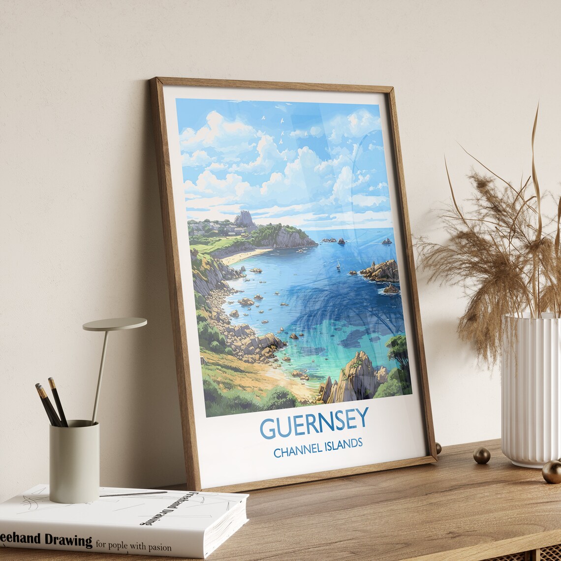 Guernsey Travel Poster, Channel Islands Art Print - Image 3