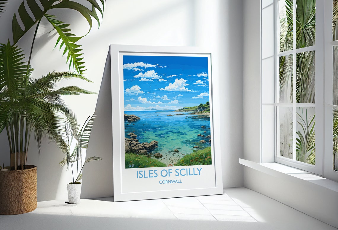 Isles Of Scilly Travel Poster Travel Print Of Isles Of Scilly England Cornwall Art Isles Of Scilly Art Lovers Gift Wall Art Print - Image 3