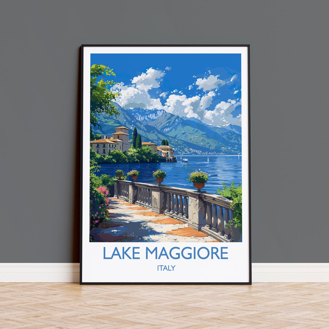 Lake Maggiore Travel Print Wall Art Travel Poster Of Lake Maggiore Lake Maggiore Art Lovers Gift Italy Italian Lakes Art Gift
