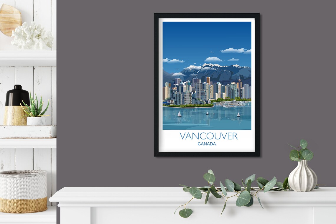 Vancouver Travel Poster, Canada Cityscape Art Print - Image 3