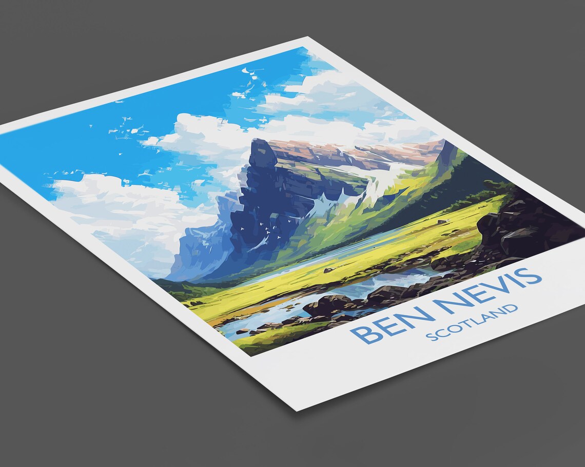 Ben Nevis Scotland Mountain Peak Loch Rocky Glen Travel Poster - Image 2